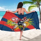 Sydney Roosters Sarong Golden Wattle Floral Polynesian - Australian Flower - Rugby Mascot