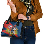 Sydney Roosters Shoulder Handbag Golden Wattle Floral Polynesian - Australian Flower - Rugby Mascot
