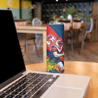 Sydney Roosters Skinny Tumbler Golden Wattle Floral Polynesian - Australian Flower - Rugby Mascot