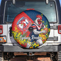Sydney Roosters Spare Tire Cover Golden Wattle Floral Polynesian - Australian Flower - Rugby Mascot