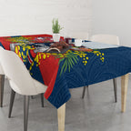 Sydney Roosters Tablecloth Golden Wattle Floral Polynesian - Australian Flower - Rugby Mascot