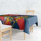 Sydney Roosters Tablecloth Golden Wattle Floral Polynesian - Australian Flower - Rugby Mascot