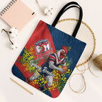 Sydney Roosters Tote Bag Golden Wattle Floral Polynesian - Australian Flower - Rugby Mascot