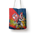 Sydney Roosters Tote Bag Golden Wattle Floral Polynesian - Australian Flower - Rugby Mascot