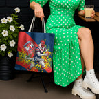 Sydney Roosters Tote Bag Golden Wattle Floral Polynesian - Australian Flower - Rugby Mascot