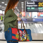 Sydney Roosters Travel Bag Golden Wattle Floral Polynesian - Australian Flower - Rugby Mascot