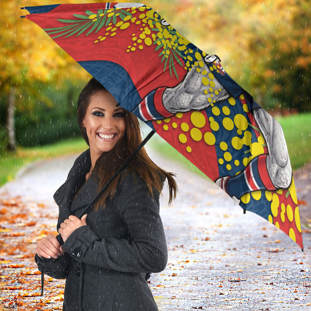 Sydney Roosters Umbrella Golden Wattle Floral Polynesian - Australian Flower - Rugby Mascot