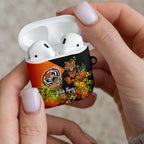 Wests Tigers AirPods Case Golden Wattle Floral Polynesian - Australian Flower - Rugby Mascot