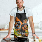Wests Tigers Apron Golden Wattle Floral Polynesian - Australian Flower - Rugby Mascot