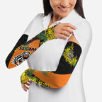 Wests Tigers Arm Sleeves Golden Wattle Floral Polynesian - Australian Flower - Rugby Mascot