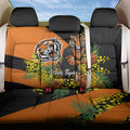 Wests Tigers Back Car Seat Cover Golden Wattle Floral Polynesian - Australian Flower - Rugby Mascot