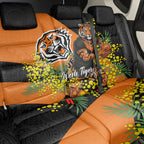 Wests Tigers Back Car Seat Cover Golden Wattle Floral Polynesian - Australian Flower - Rugby Mascot