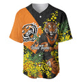 Wests Tigers Baseball Jersey Golden Wattle Floral Polynesian - Australian Flower - Rugby Mascot