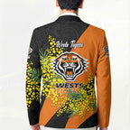 Wests Tigers Blazer Golden Wattle Floral Polynesian - Australian Flower - Rugby Mascot
