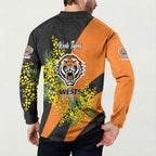 Wests Tigers Button Sweatshirt Golden Wattle Floral Polynesian - Australian Flower - Rugby Mascot