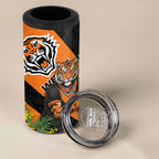 Wests Tigers 4 in 1 Can Cooler Tumbler Golden Wattle Floral Polynesian - Australian Flower - Rugby Mascot