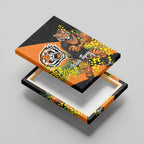 Wests Tigers Canvas Wall Art Golden Wattle Floral Polynesian - Australian Flower - Rugby Mascot