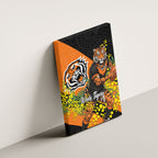 Wests Tigers Canvas Wall Art Golden Wattle Floral Polynesian - Australian Flower - Rugby Mascot