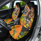 Wests Tigers Car Seat Cover Golden Wattle Floral Polynesian - Australian Flower - Rugby Mascot