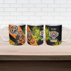 Wests Tigers Ceramic Mug Golden Wattle Floral Polynesian - Australian Flower - Rugby Mascot