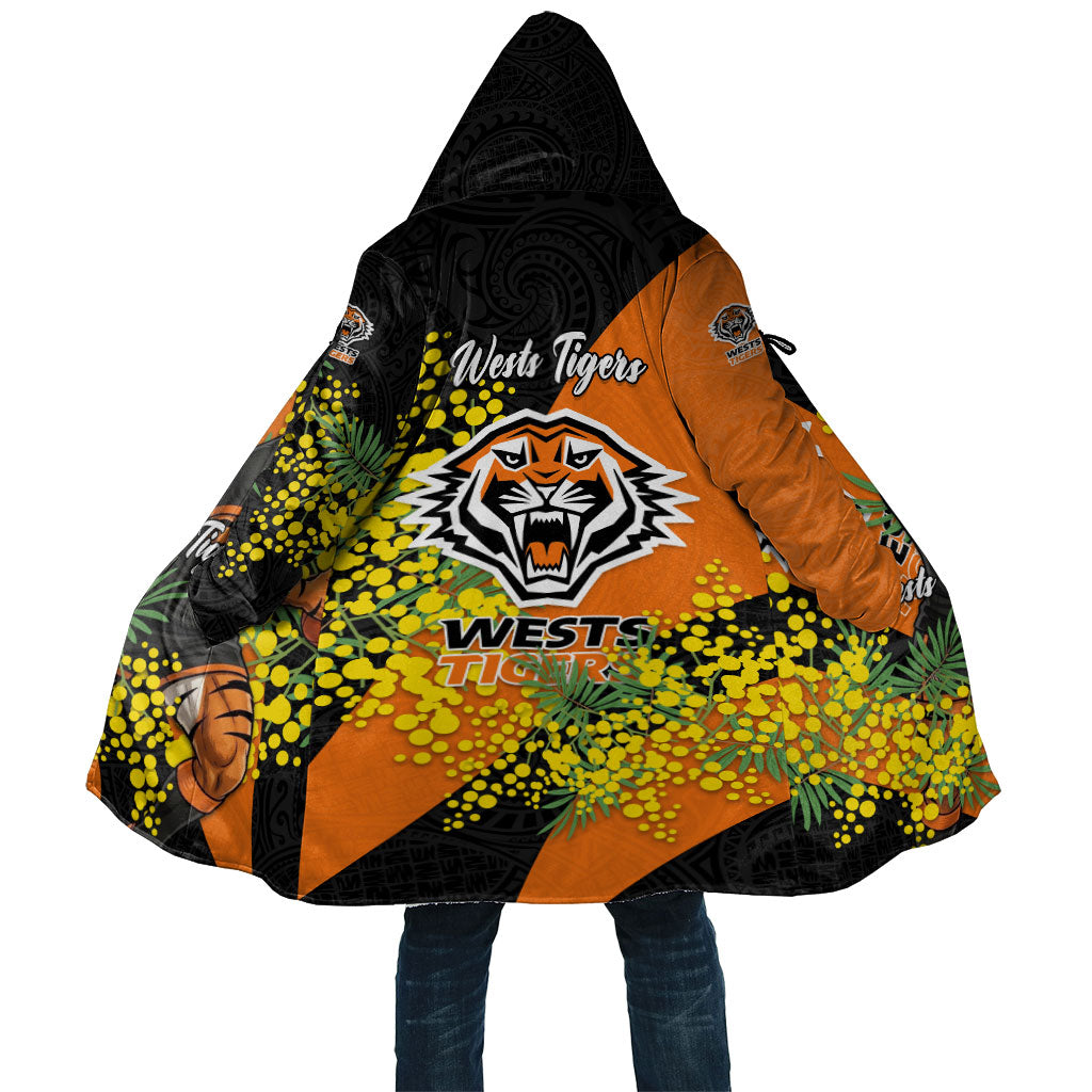 Wests Tigers Cloak Golden Wattle Floral Polynesian - Australian Flower - Rugby Mascot