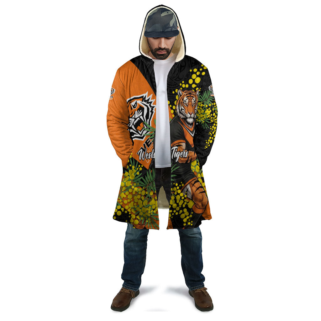 Wests Tigers Cloak Golden Wattle Floral Polynesian - Australian Flower - Rugby Mascot