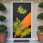 Wests Tigers Door Cover Golden Wattle Floral Polynesian - Australian Flower - Rugby Mascot