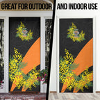 Wests Tigers Door Cover Golden Wattle Floral Polynesian - Australian Flower - Rugby Mascot