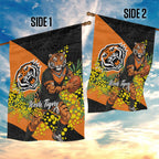 Wests Tigers Garden Flag Golden Wattle Floral Polynesian - Australian Flower - Rugby Mascot