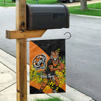 Wests Tigers Garden Flag Golden Wattle Floral Polynesian - Australian Flower - Rugby Mascot