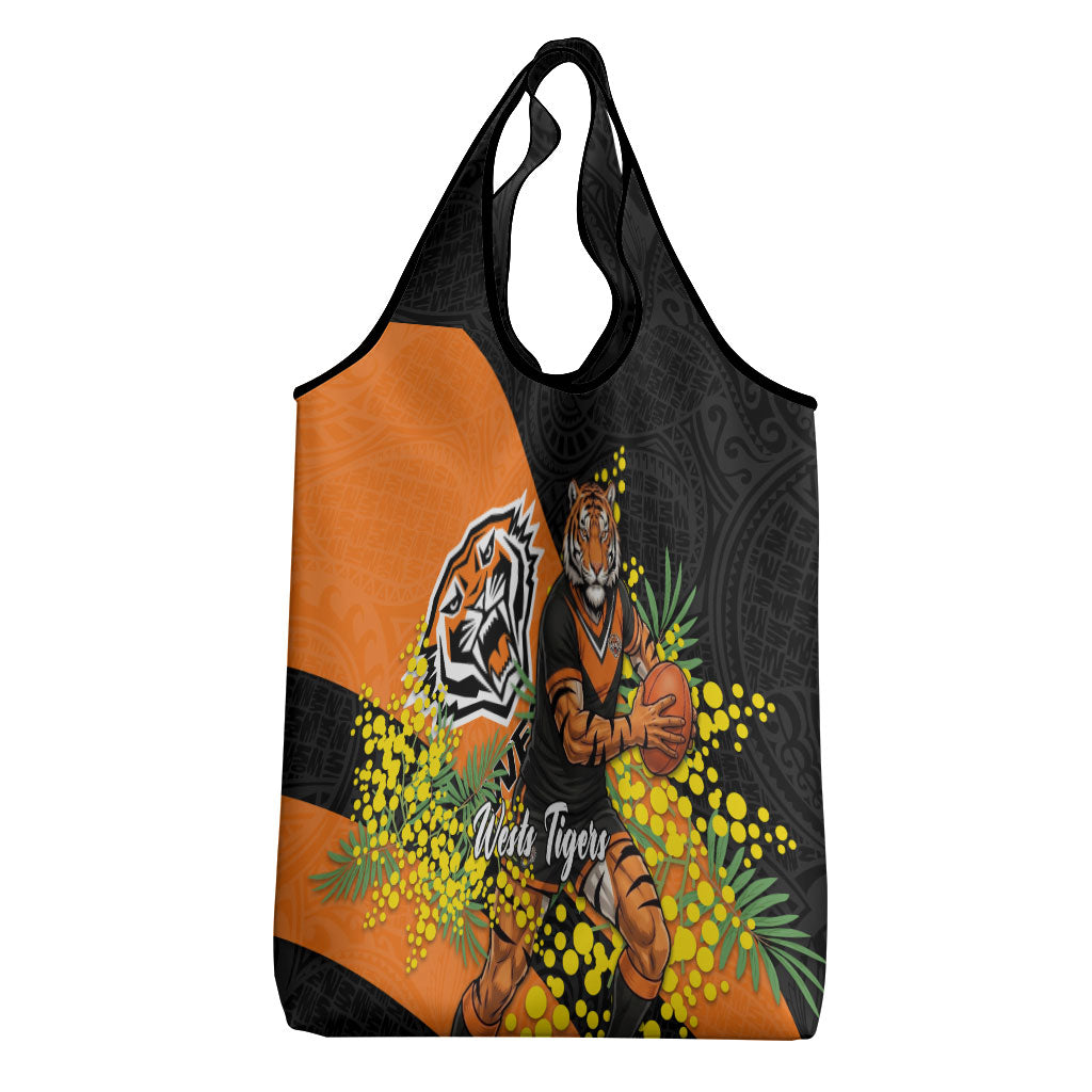 Wests Tigers Grocery Bag Golden Wattle Floral Polynesian - Australian Flower - Rugby Mascot