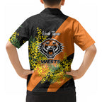 Wests Tigers Hawaiian Shirt Golden Wattle Floral Polynesian - Australian Flower - Rugby Mascot