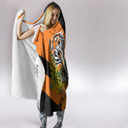 Wests Tigers Hooded Blanket Golden Wattle Floral Polynesian - Australian Flower - Rugby Mascot