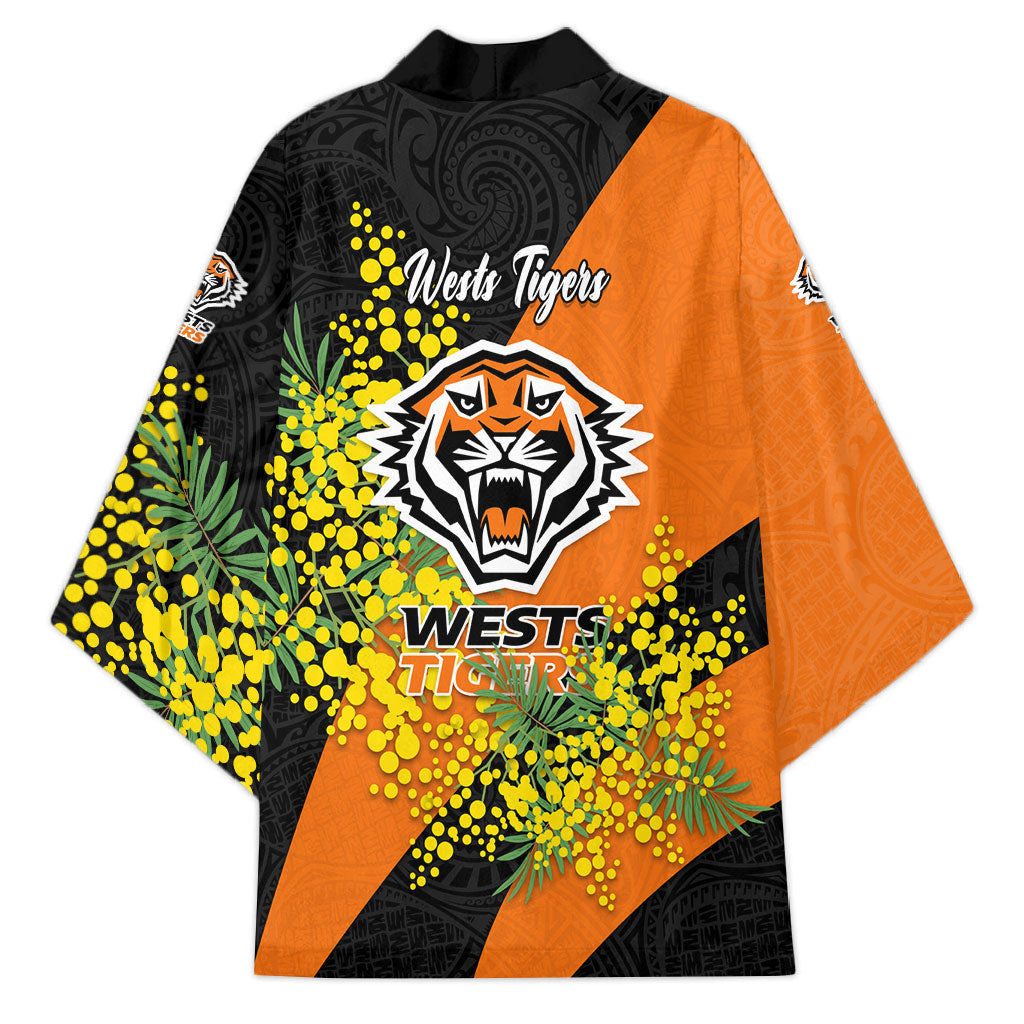 Wests Tigers Kimono Golden Wattle Floral Polynesian - Australian Flower - Rugby Mascot