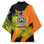 Wests Tigers Kimono Golden Wattle Floral Polynesian - Australian Flower - Rugby Mascot