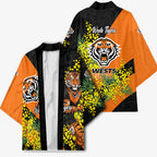 Wests Tigers Kimono Golden Wattle Floral Polynesian - Australian Flower - Rugby Mascot