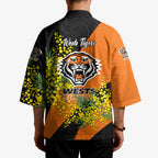 Wests Tigers Kimono Golden Wattle Floral Polynesian - Australian Flower - Rugby Mascot