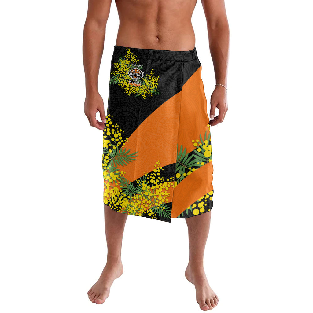 Wests Tigers Lavalava Golden Wattle Floral Polynesian - Australian Flower - Rugby Mascot