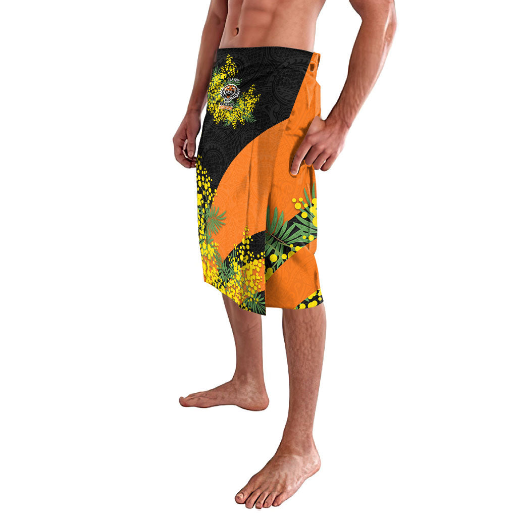 Wests Tigers Lavalava Golden Wattle Floral Polynesian - Australian Flower - Rugby Mascot