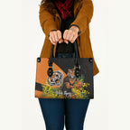 Wests Tigers Leather Bag Golden Wattle Floral Polynesian - Australian Flower - Rugby Mascot