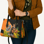Wests Tigers Leather Bag Golden Wattle Floral Polynesian - Australian Flower - Rugby Mascot