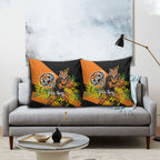 Wests Tigers Pillow Cover Golden Wattle Floral Polynesian - Australian Flower - Rugby Mascot