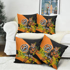Wests Tigers Pillow Cover Golden Wattle Floral Polynesian - Australian Flower - Rugby Mascot