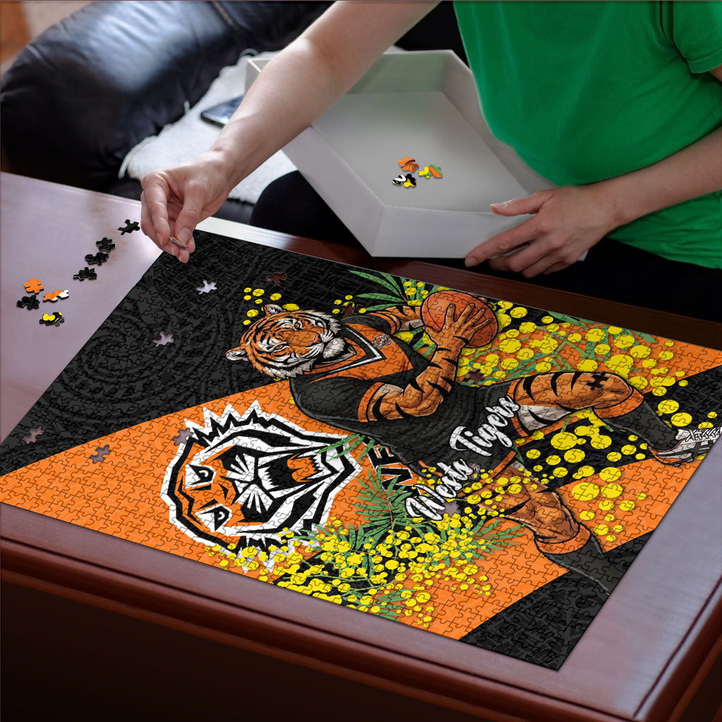 Wests Tigers Puzzle Golden Wattle Floral Polynesian - Australian Flower - Rugby Mascot