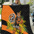 Wests Tigers Quilt Golden Wattle Floral Polynesian - Australian Flower - Rugby Mascot