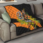 Wests Tigers Quilt Golden Wattle Floral Polynesian - Australian Flower - Rugby Mascot