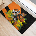 Wests Tigers Rubber Doormat Golden Wattle Floral Polynesian - Australian Flower - Rugby Mascot