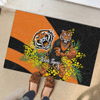 Wests Tigers Rubber Doormat Golden Wattle Floral Polynesian - Australian Flower - Rugby Mascot