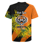 Wests Tigers Rugby Jersey Golden Wattle Floral Polynesian - Australian Flower - Rugby Mascot