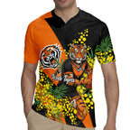Wests Tigers Rugby Jersey Golden Wattle Floral Polynesian - Australian Flower - Rugby Mascot